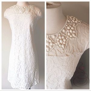 White Lace Beaded Dress